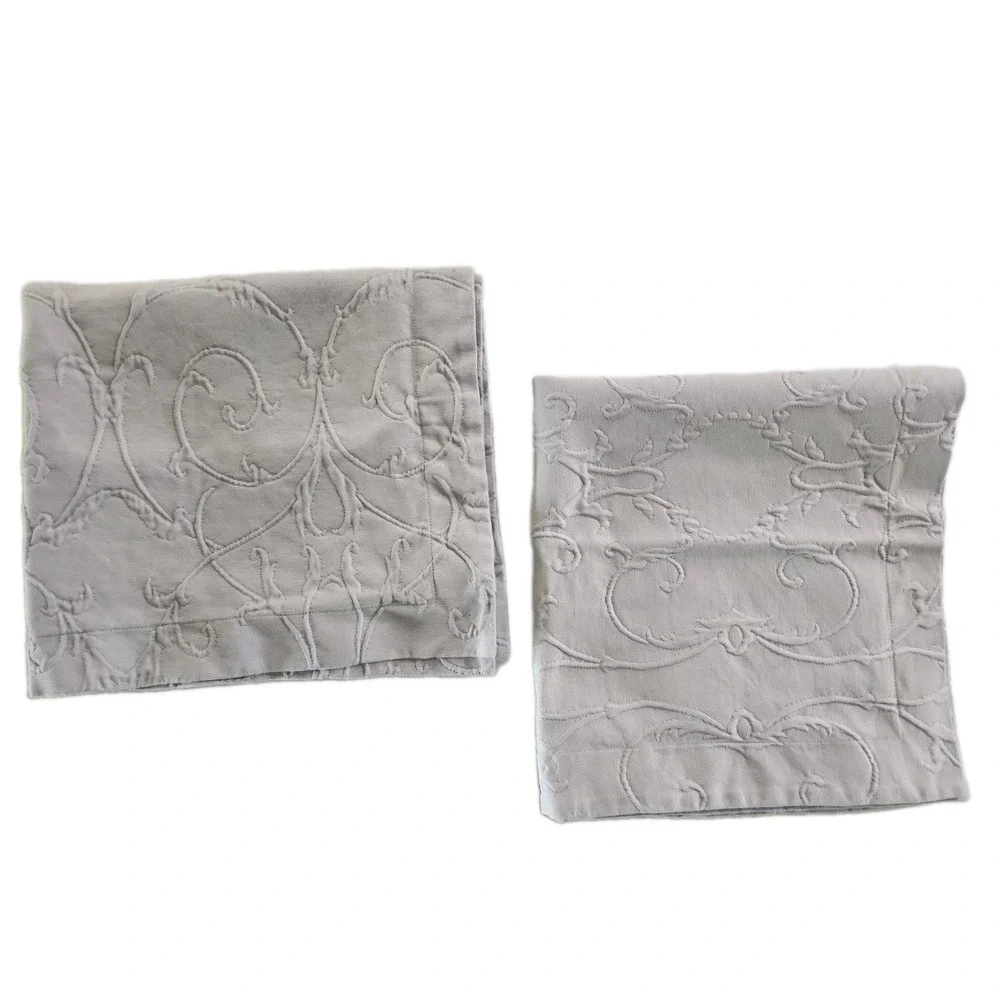 2/Pearl Gray Blue Frontgate Matelasse Euro Shams 100% Egyptian Cotton 27x25 READ